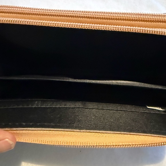 Baby Phat Zip Around Wallet Wristlet Gold Logo Print Faux Leather - Picture 6 of 6